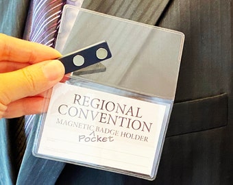 Porte-badge de poche magnétique pour hommes et femmes Témoins de Jéhovah Convention Revers Cartes Carte de nom de tente, idéal sur les vestes de costume Titulaire LDC