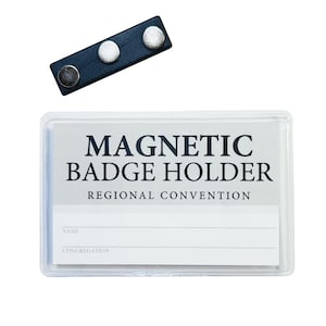 JW Magnetic Badge Holder for Jehovah's Witnesses Convention Lapel Cards LDC Card Holder