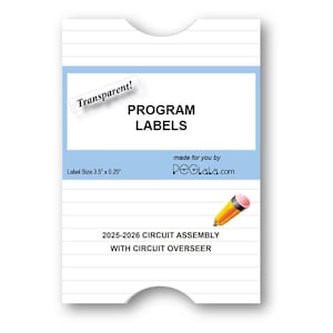 Etiquetas do programa da Convenção e Assembleia das Testemunhas de Jeová 2025-2026: Adesivos para caderno