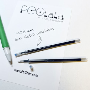 Recarga de tinta para caneta borboleta voadora | Tinta gel líquida preta ou azul apagável de 0,38 mm