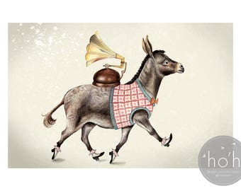 Dapper Donkey - Art Print - Dier - Ierland - Iers - Muurkunst - Cadeau