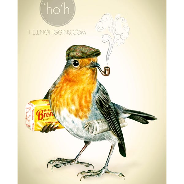 Weekend Robin - Art Print - Wall Art - Painting - Bird - Irish - Ireland - Robin