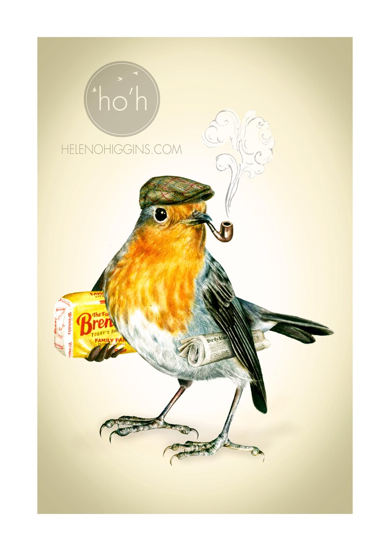 Weekend Robin Art Print Wall Art Painting Bird Irish Etsy