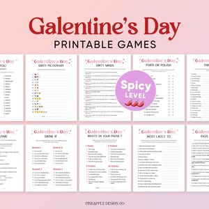 Galentine's Day Games Printable Bundle for Adults, Spicy and Dirty Options, Valentines, Ladies Night, Unique, PDF, Digital Download