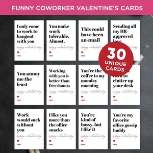 Funny Coworker Valentines Cards, Workplace Valentine Cards, For Boss, For Colleague, For Employees, Printable Valentines, Office Party, Gift