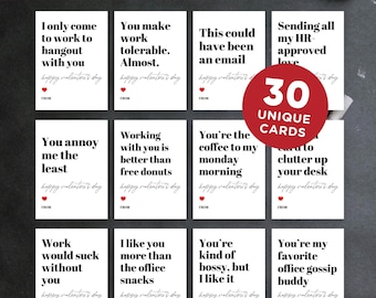 Funny Coworker Valentines Cards, Workplace Valentine Cards, For Boss, For Colleague, For Employees, Printable Valentines, Office Party, Gift