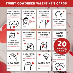 Lustige Kollegen Valentinstag Karten zum Ausdrucken, Valentinstag, Arbeit Valentinstag, Geschenk für Mitarbeiter, sarkastisch