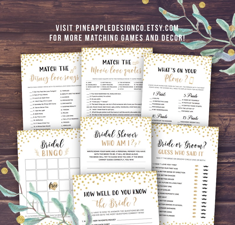 Braut oder Bräutigam Spiel, Braut oder Bräutigam Spiel, sagte er, sie sagte Brautparty Spiel zum Ausdrucken, Hochzeit Dusche Spiele Instant Download, Gold Konfetti, Glitter, lustig Bild 3