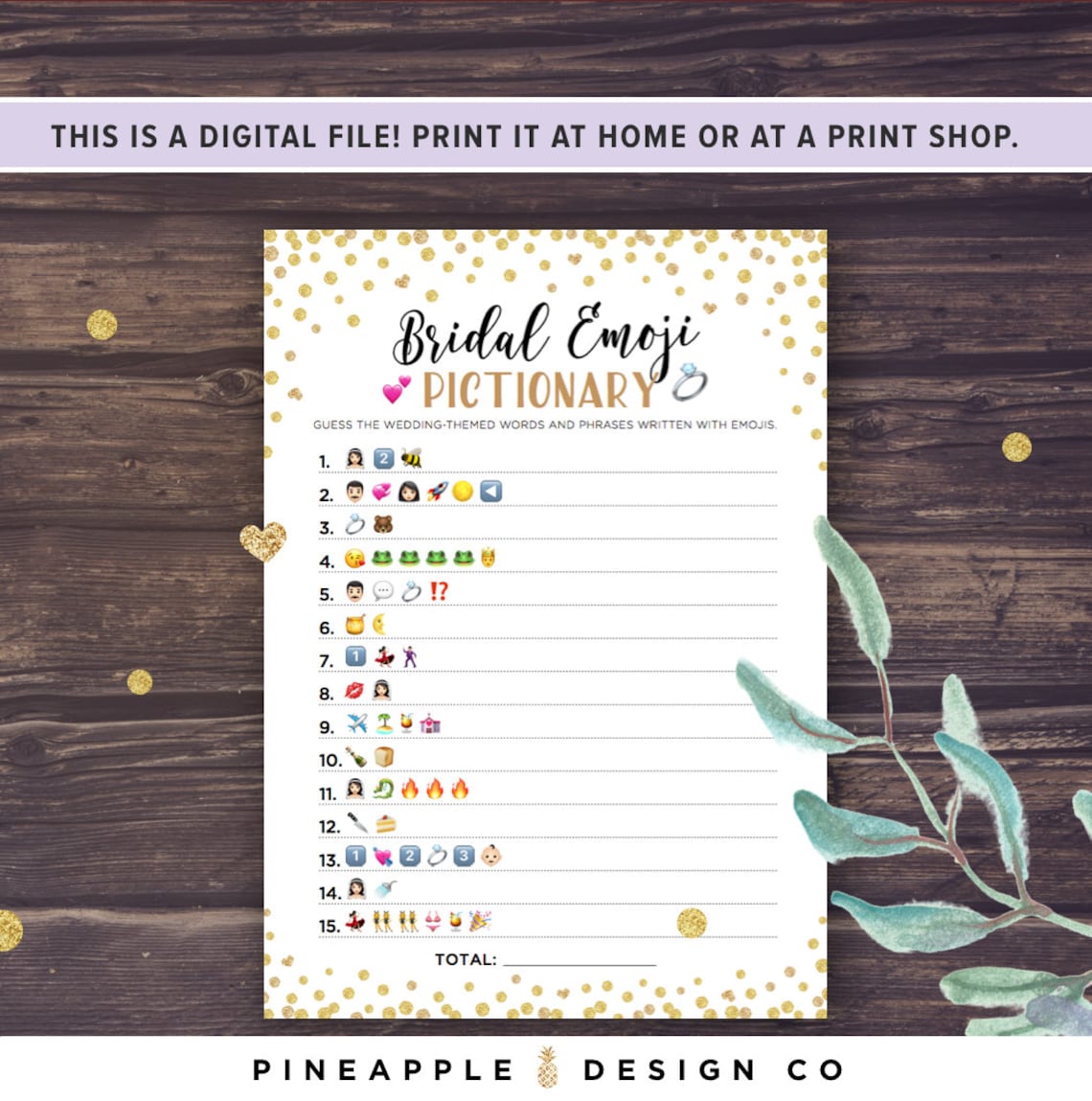 Bridal Emoji Pictionary Game with Answers Bridal Shower Etsy