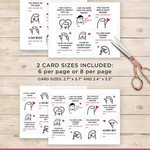 Funny Coworker Valentines Cards Printable, Office Valentine's Day, Work Valentines Gifts for Co-workers, Co Worker Gifts, Sarcastic image 4