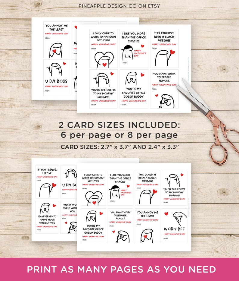 Funny Coworker Valentines Cards Printable, Office Valentine's Day, Work Valentines Gifts for Co-workers, Co Worker Gifts, Sarcastic image 4