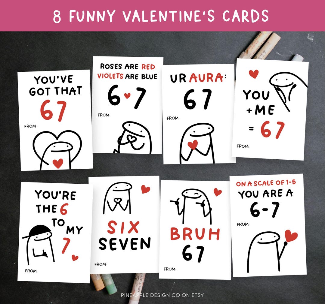 Gen Alpha 67 Slang Valentine's Day Cards Printable, Funny Teen ...