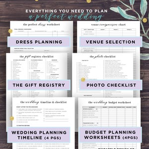 Wedding Planner Printable, Wedding Planning Book, Printable Wedding Planner, Wedding Binder Template, Engagement Gift Ideas, PDF Download image 3