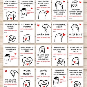 Funny Coworker Valentines Cards Printable, Office Valentine's Day, Work Valentines Gifts for Co-workers, Co Worker Gifts, Sarcastic image 2
