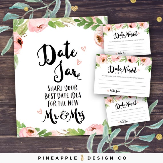 Date Jar Bridal Shower Bridal Shower Games Printable Date | Etsy