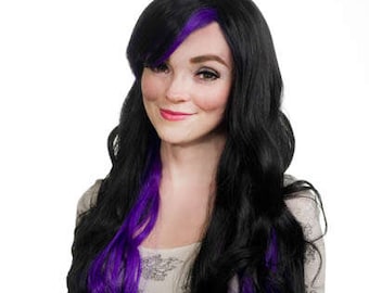 Multi-Colored Long Curly Cut Graceful Princess Cosplay Wig w/ Long Bangs - Nia