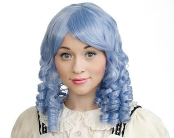 Curly Shoulder Length Ringlets with Short Bangs Alice Country Hime Sweet Cosplay Wig - Risa