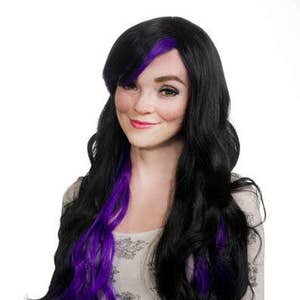 Multi-Colored Long Curly Cut Graceful Princess Cosplay Wig w/ Long Bangs Nia image 1