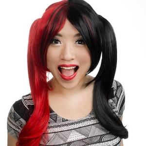Wild Child 18&quot; Split Harley Crazy Pig-tailed Cosplay Wig with Part and Long Bangs - Nanako