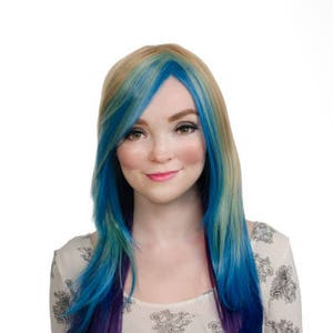 Colorful 25&#39;&#39; Layered Straight Cut w/ No Bangs Cosplay Wig - Aiko