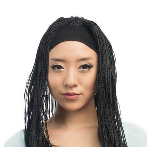 25'' Long Straight Braided Wig with Headband - Haruna
