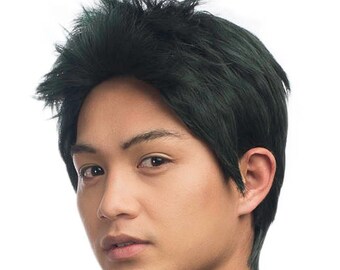 Daily Wear 3'' Short Spiky Boyish Boy Mature Combed Back Anime Cosplay Wig with no Part - Ryu