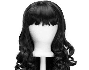 Cute Curly Styled Lolita Fashion Wig With Short Bangs Full Wig, Fun Colors