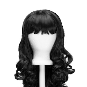 Cute Curly Styled Lolita Fashion Wig With Short Bangs Full Wig, Fun Colors