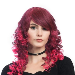 Tight Curly Fade 17&quot; Long Wig w/ Long Bangs - Junko