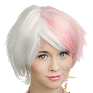 Short Straight 13&quot; Men&#39;s Boy&#39;s Boyish Split Pigtail Base with Long Bangs Cosplay Wig - Eiji