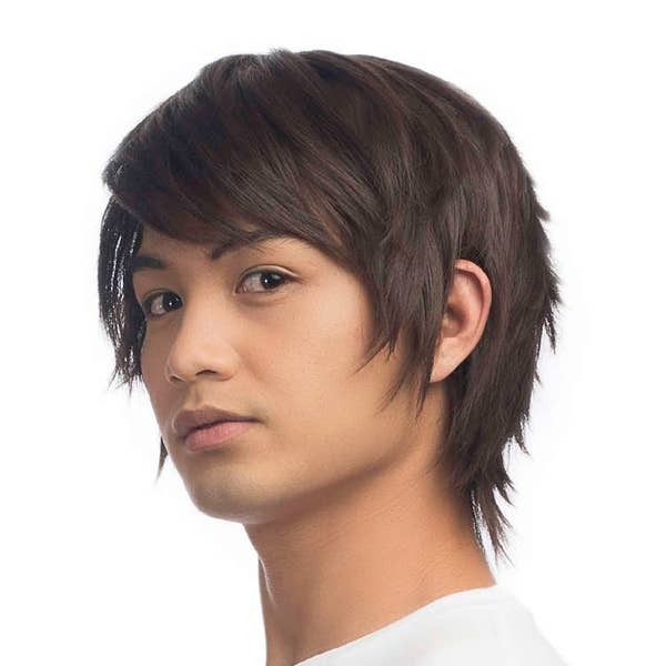 Messy Short Cut Spiky Shaggy Anime Protagonist 11" Boy Tomboy Mens Cosplay Wig - Shiki