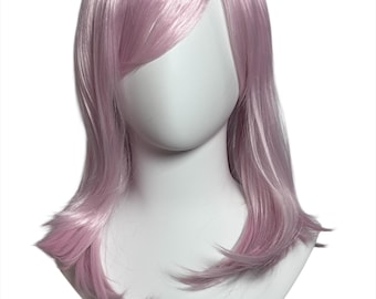 Peruca de cosplay Shinobu, corte bob reto de 38 cm (15"), fofa, feminina, inocente e doce, na altura dos ombros - Shinobu