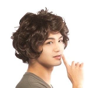 Fluffy Curly Soft Boy Boyish Short Cut Cosplay Wig with Short Bangs - Shin