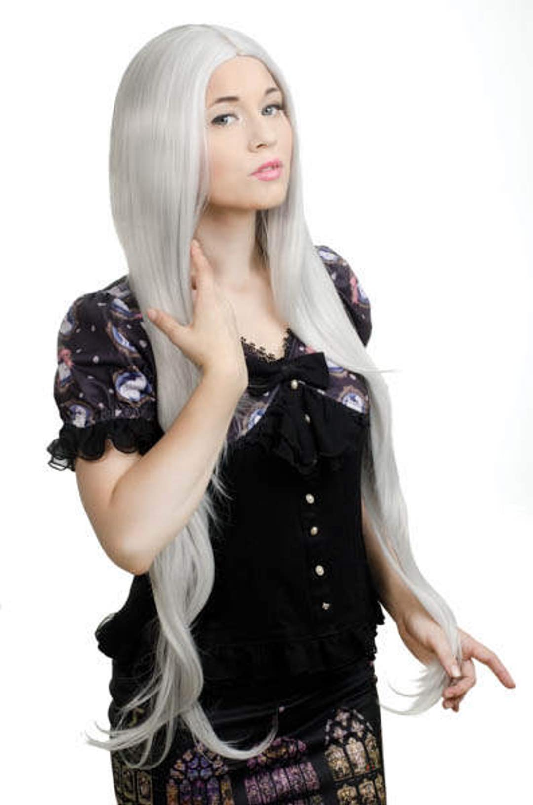 40インチ ロング ストレート カット 前髪なし ウィッグ - Akira - Etsy