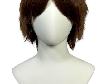 Rommelige korte snit stekelige Shaggy anime-hoofdpersoon 11" Boy Tomboy cosplay herenpruik - Shiki