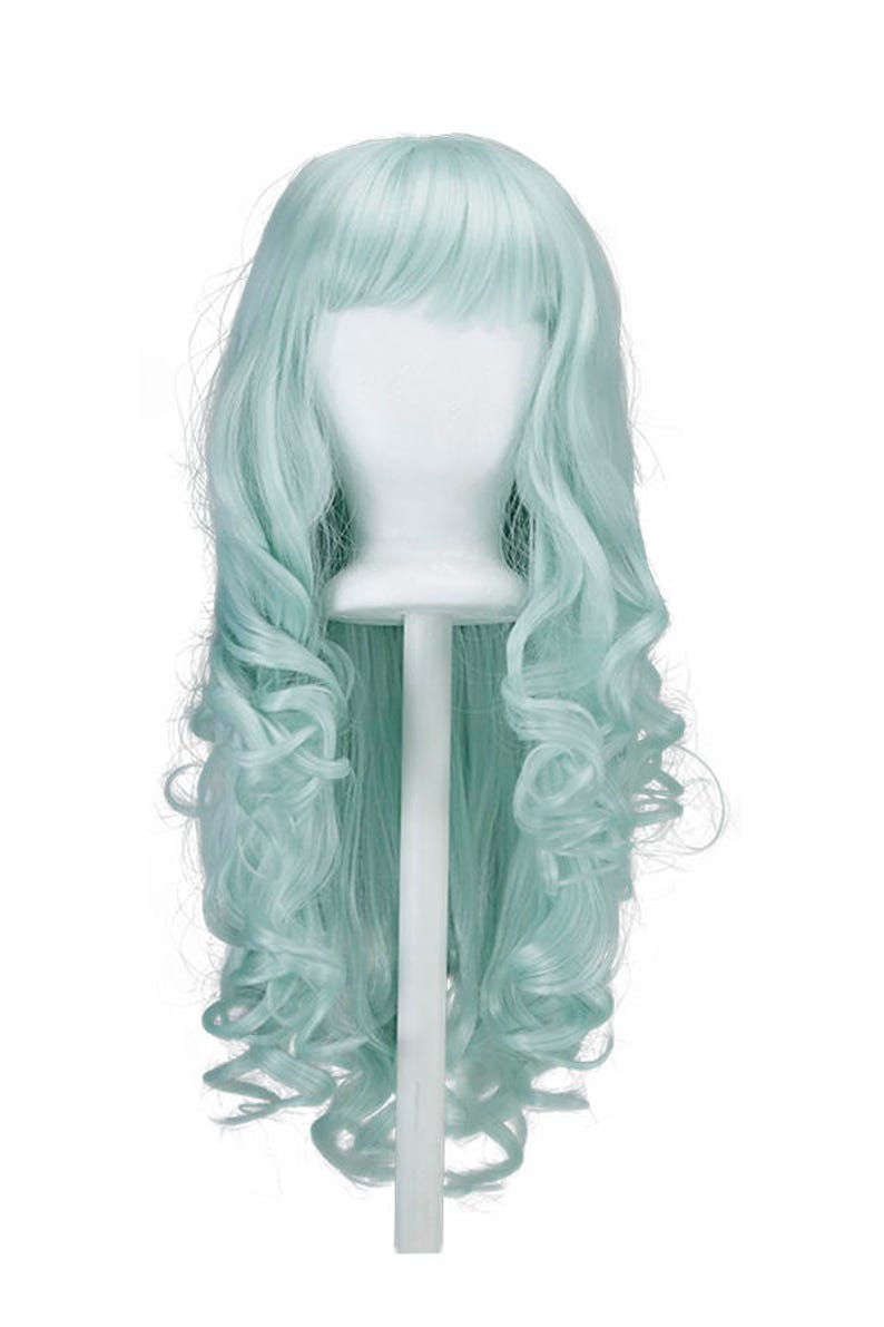 28/'/' Center Part Wig w// Long Layered Curls No Bangs Espresso Brown Cosplay NEW