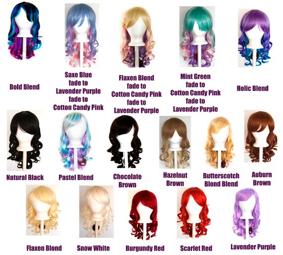20/'/' Layered Loose Curly Cut w// Long Bangs Brown Fade to Flaxen Blonde Wig