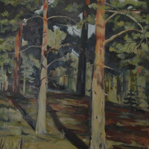Original, Oil on Canvas, Forest Landscape Painting 18x24 in