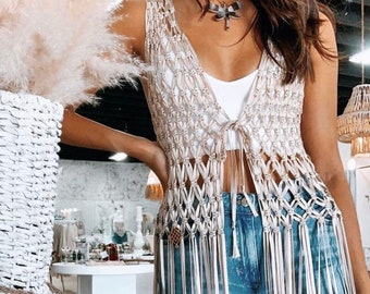Handmade Macrame Wrap Dress: Boho Beach Cover Up - Etsy