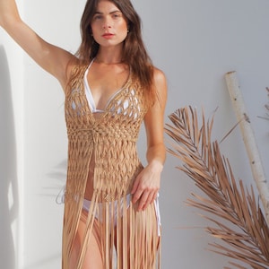 Macrame Dress or Vest | Beach Cover Up | Festival Clothing | Rave Outfit | Vacation Outfit | Andreina Vest | Hippie 70's Outfit