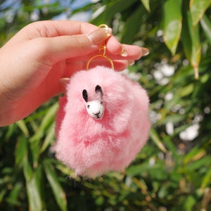 Alpaca Pom Pom Keychain 3"in | Llama Key ring | SOFT alpaca bag charm | Natural Alpaca key chain | Gifts for friends and family.
