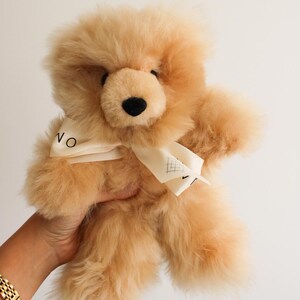 Handmade Alpaca Fur Teddy Bear: Soft Plushie, Hypoallergenic Gift (12")in immagine 2