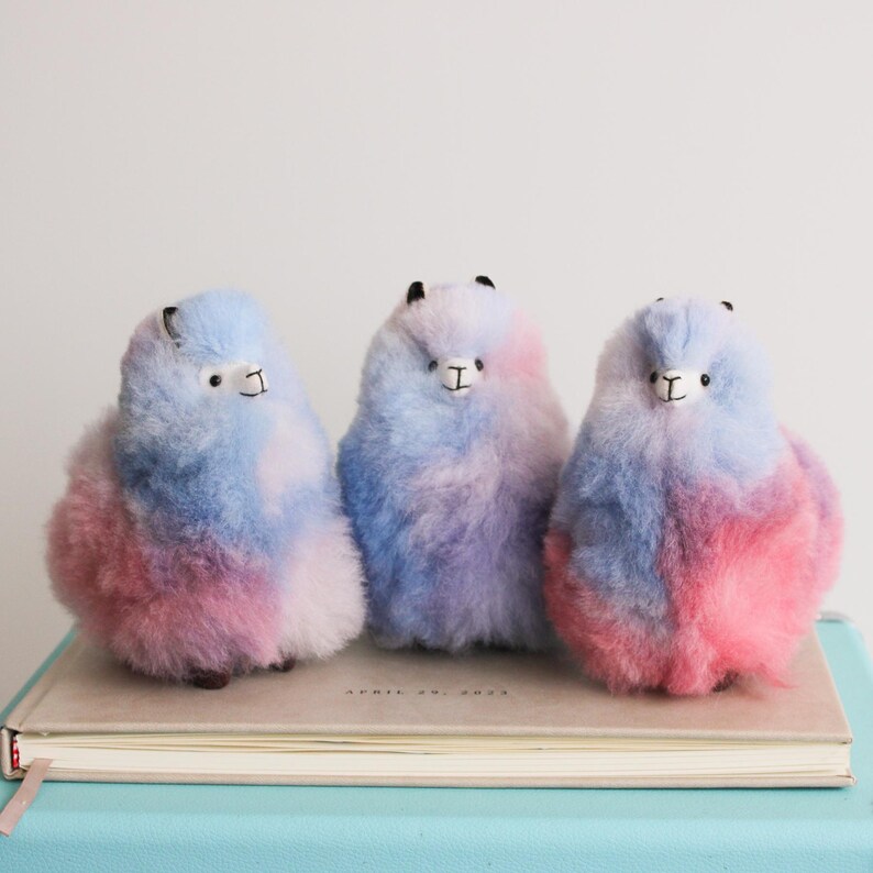 Multi Colored Alpaca Fur Plushies, Small Lllama fluffy Toys