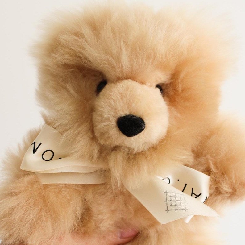 Handmade Alpaca Fur Teddy Bear: Soft Plushie, Hypoallergenic Gift (12")in immagine 8