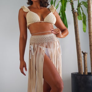 ANYA Macrame Skirt Macrame Beach wear Festival outfit Rave macrame Skirt Macrame Cover Ups Beachwear Burning Man Outfit image 3