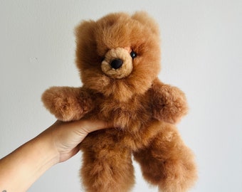 Fluffy Teddy Bear / BROWN baby alpaca teddy bear / Soft Alpaca Bears / handmade teddy bear/ perfect holiday gift