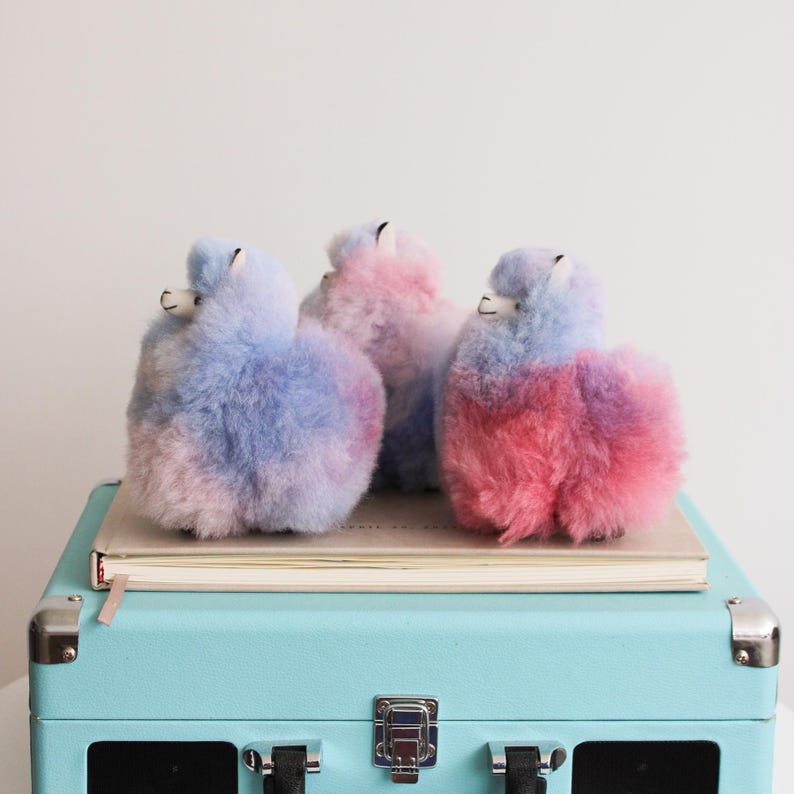 Multi Colored Alpaca Fur Plushies, Small Lllama fluffy Toys