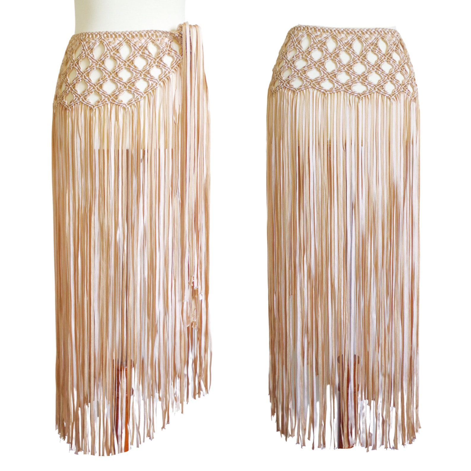 Stark bikini and skirt macrame set