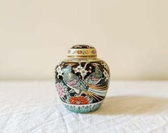 Vintage hand painted ginger jar