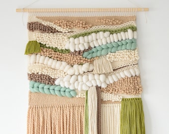 Large Fiber Art Wall Hanging: 3D Bohemian Woven Tapestry